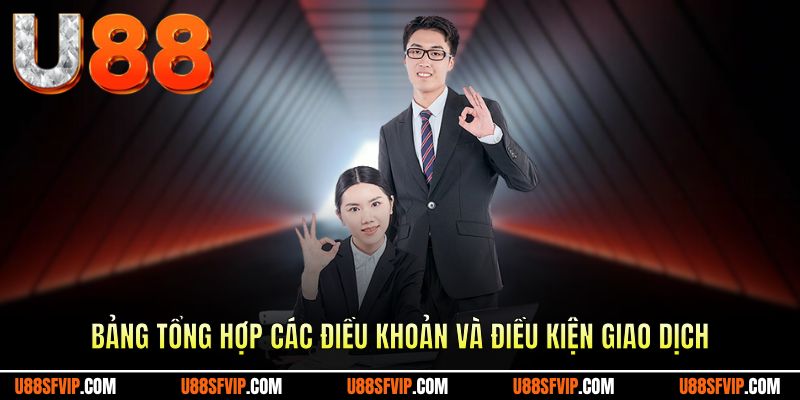 Bảng tổng hợp các điều khoản và điều kiện giao dịch